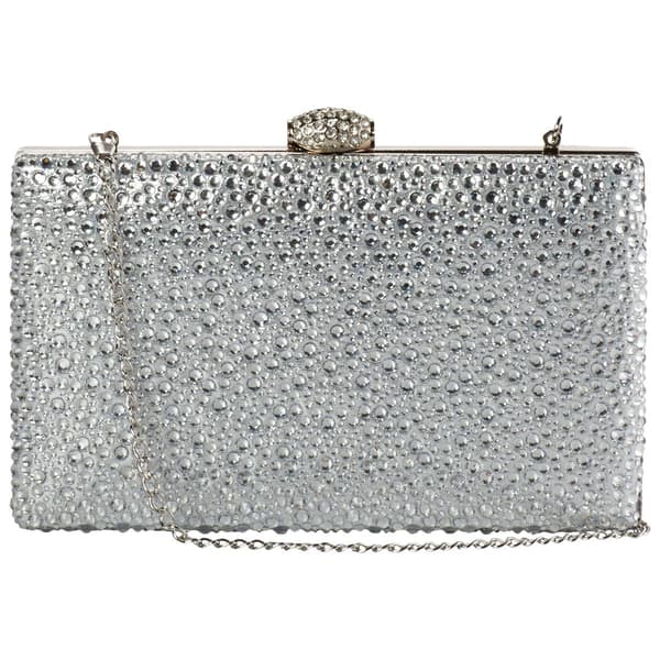 D''Margeaux Square Crystal Clutch With Chain
