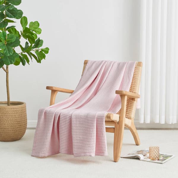 FreshFolds Mikala Cotton Waffle Weave Blanket - image 
