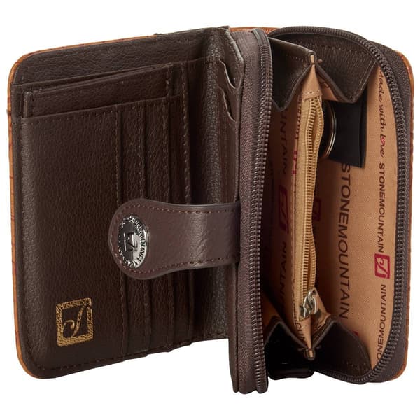 Stone Mountain Tooled Small Zip Around Wristlet