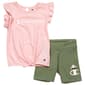 Girls (4-6x) Champion(R) Ruffle Tie Front Logo Tee & Bike Shorts - image 1