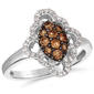 Le Vian(R) White Gold Vanilla & Brown Diamond Floral Ring - image 1