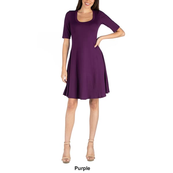 Womens 24/7 Comfort Apparel A-Line Knee Length Dress