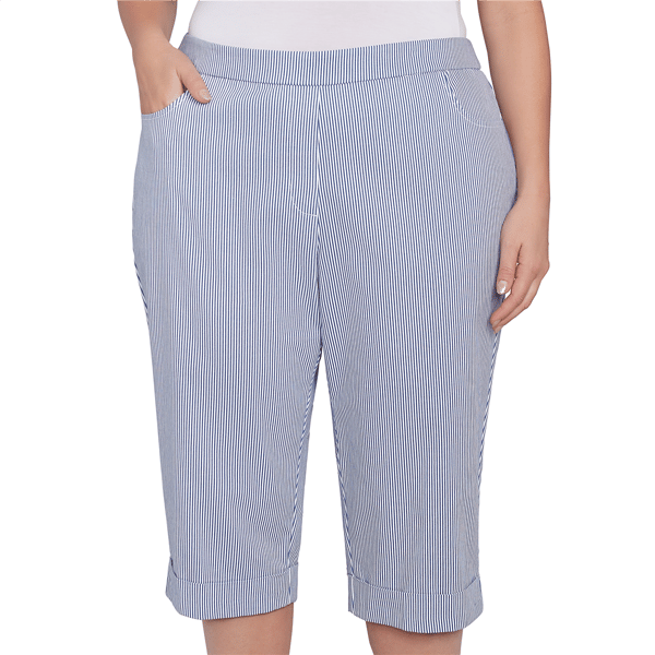 Plus Size Alfred Dunner Land of the Free Pinstripe Clamdiggers