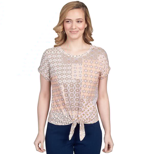 Womens Skye’s The Limit Antibes Tie Front Slub Jersey Tee Boscov's