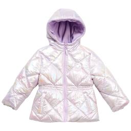 Toddler Girl Pink Platinum(R) Iridescent Puffer Coat