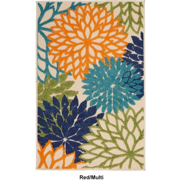 Nourison Aloha Rectangular Large Floral Area Rug