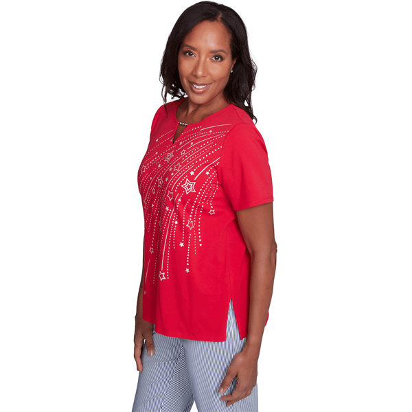 Womens Alfred Dunner Land of the Free Shooting Star Tee