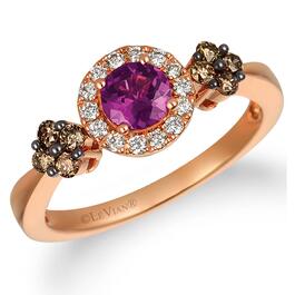 Le Vian&#40;R&#41; 14kt. Strawberry Gold&#40;R&#41; Purple Garnet & Diamond Ring