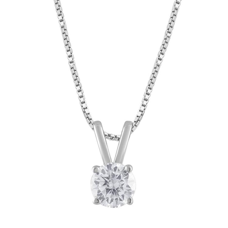 Nova Star(R) White Gold Lab Grown 3/4ct. Diamond Solitaire Pendant
