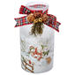 Transpac Christmas Snowman Sled Glass Jar Decor - image 1