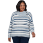 Plus Size Skyes the Limit Icy Blue Sparkle Stripe Sweater - image 1
