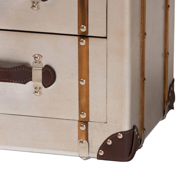 Baxton Studio Naylor Vintage Matte Bronze 3-Drawer Cabinet