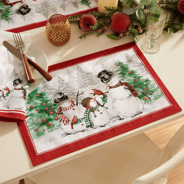 Threadmade Snowman Winterland Holiday Napkins - Set of 4
