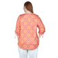 Plus Size Larky Lark Ruch Elbow Sleeves Medallion Blouse - image 2