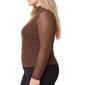 Plus Size NY Collection Long Sleeve Turtleneck Rhinestone Blouse - image 3