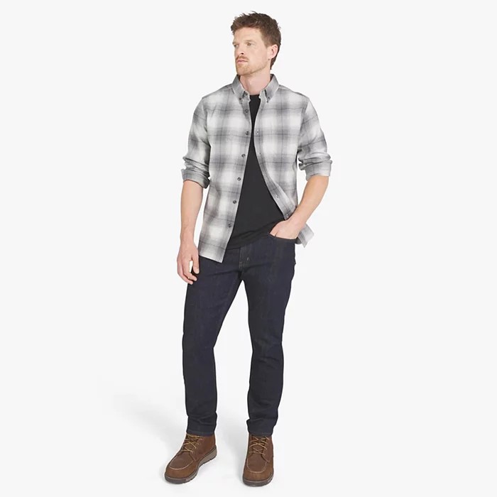 Mens Eddie Bauer Everyday Flex Flannel Shirt - Vapor Blue