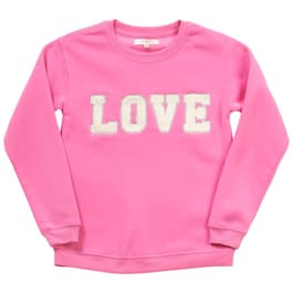 Girls &#40;7-16&#41; No Comment Chenille LOVE Applique Pullover Top