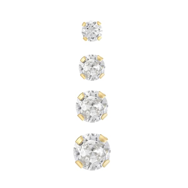 10kt. Yellow Gold CZ 4pr. Stud Earrings