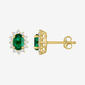 Nova Star® 1/3ctw. Lab Grown Diamond & Emerald Halo Stud Earrings - image 3