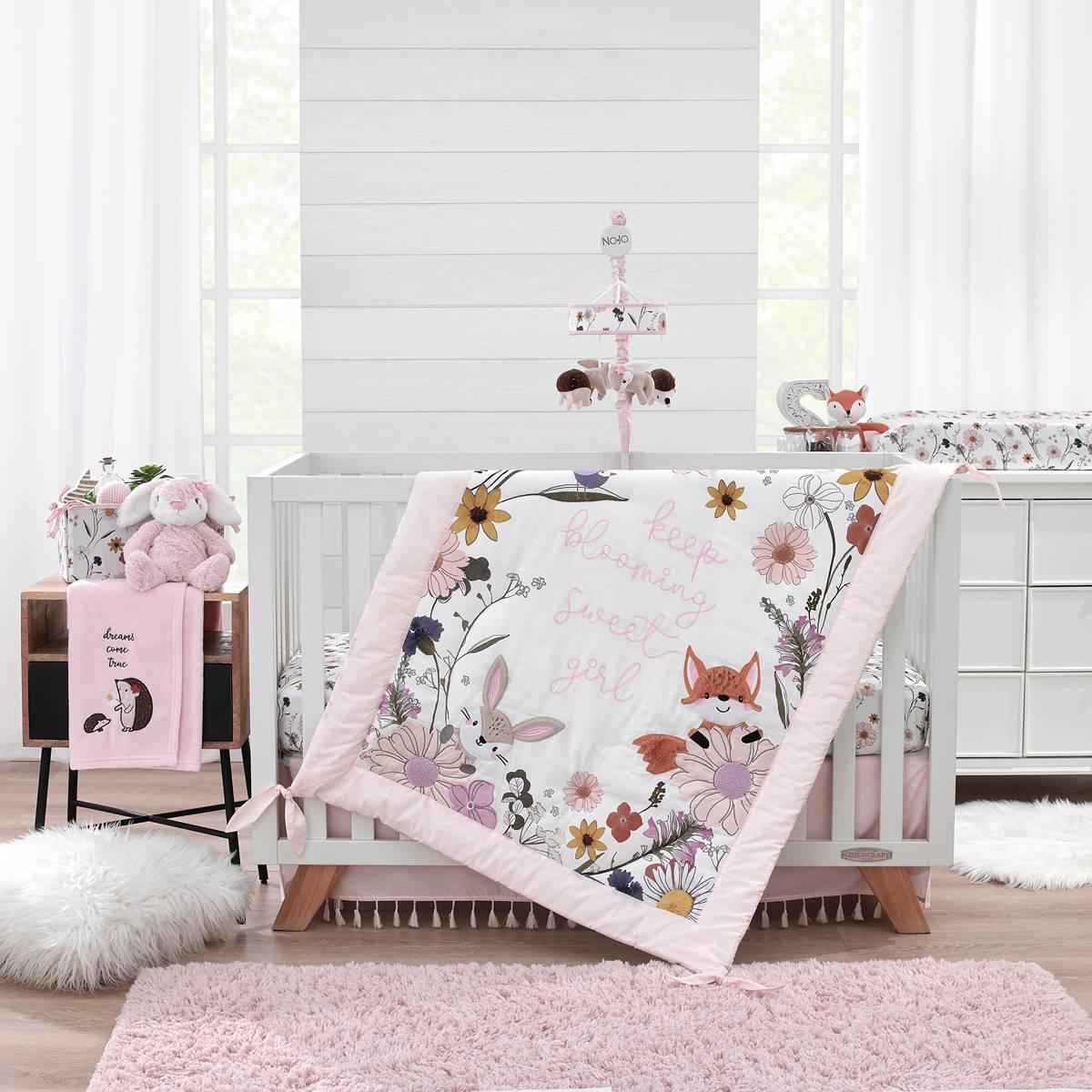 NoJo Keep Blooming 4pc. Crib Bedding Set
