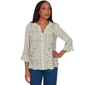 Petite Alfred Dunner Indigo Girls Floral Embroidery Blouse - image 1