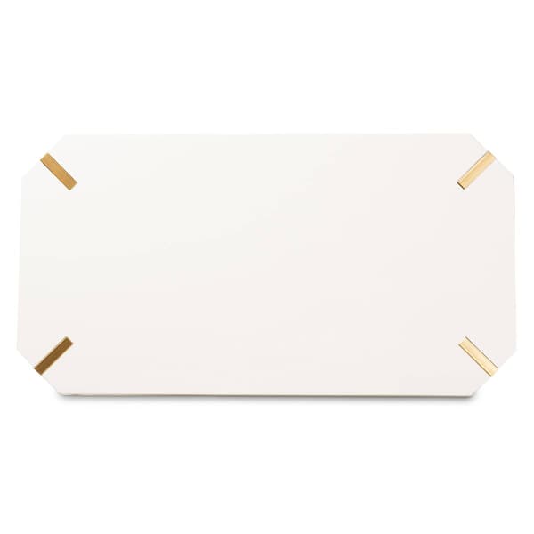 Baxton Studio Kassa Brushed Gold Metal & White Wood Coffee Table