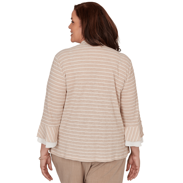 Plus Size Alfred Dunner Grand Bazaar Stripe Two in One Blouse