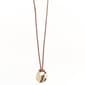 Design Collection Gold-Tone Brown Cord Pendant Necklace - image 1
