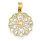 Gold Classics&#40;tm&#41; 14kt. Gold & Rhodium Round Charm - image 1