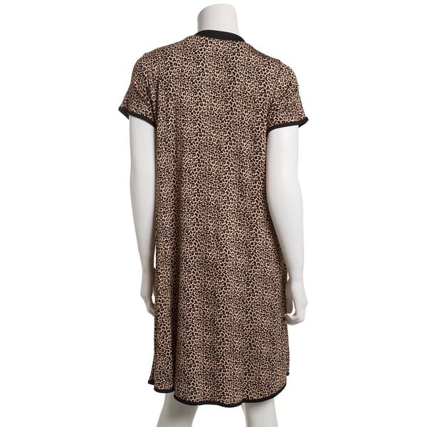 Womens Ren&#233; Rof&#233;&#174; Short Sleeve Leopard Nightshirt