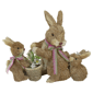 Northlight Sisal Mommy & Babies with Basket Easter Bunny Figure - image 1