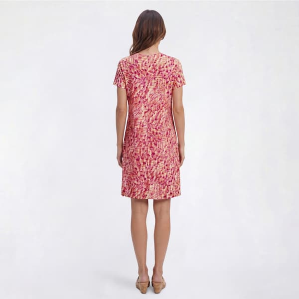 Womens Harlow & Rose Short Sleeve Abstract Shift Dress