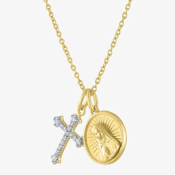 Nova Star® 1/10ctw. Lab Grown Diamond Cross Pendant Necklace