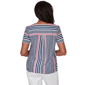 Womens Alfred Dunner Port Side V Neck Splice Stripe Blouse - image 2