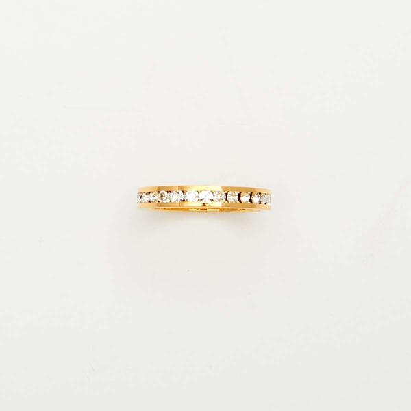 Sterling Silver Channel Set Crystals Eternity Band Ring - image 