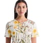 Petite Rafaella® Short Sleeve Garden Floral Lace Up Blouse - image 3