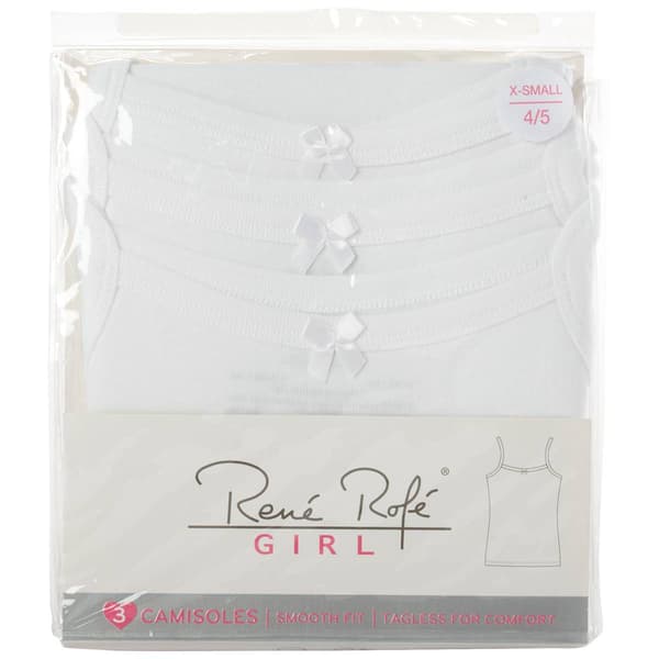 Girls Rene Rofe(R) 3pk. Solid Packaged Camisoles - image 
