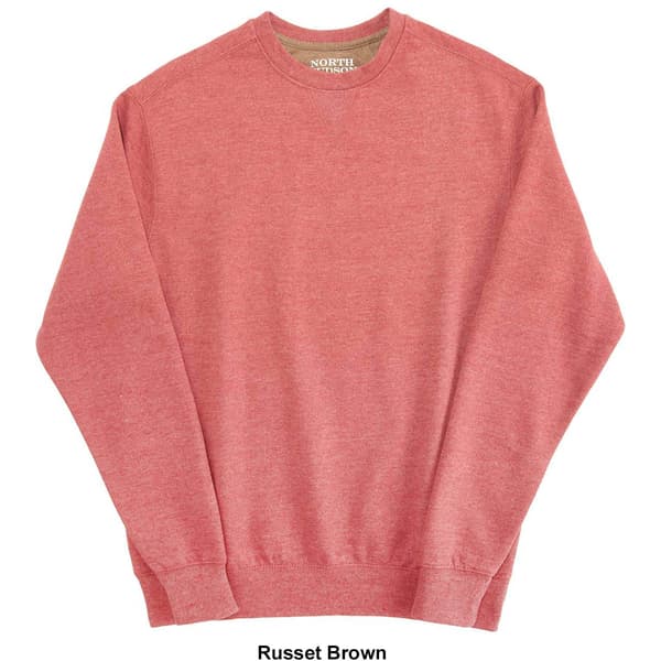 Mens North Hudson Suede Fleece Crew V-Notch Sweatshirt