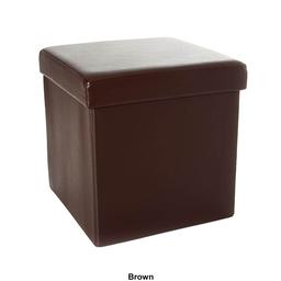 FHE Red Faux Leather Ottoman