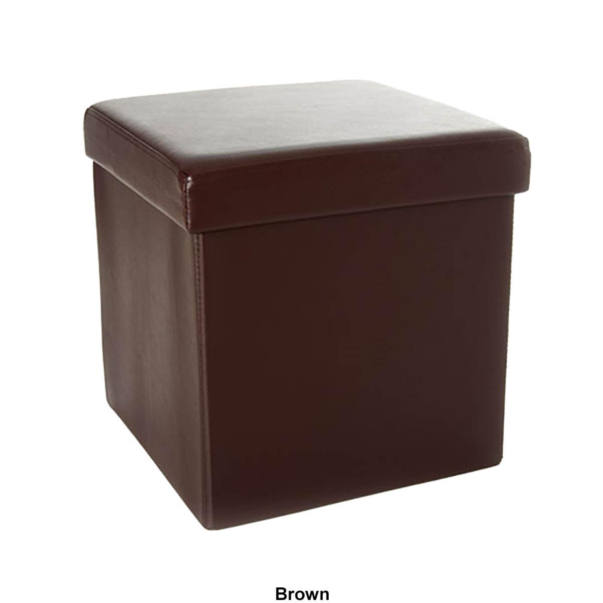 FHE Red Faux Leather Ottoman