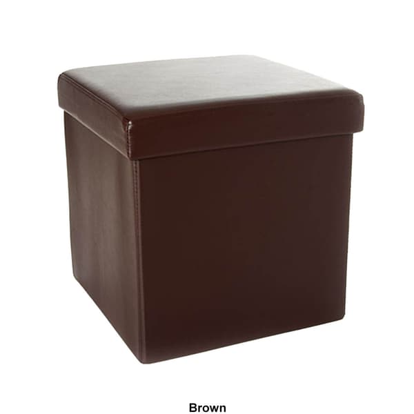 FHE Red Faux Leather Ottoman