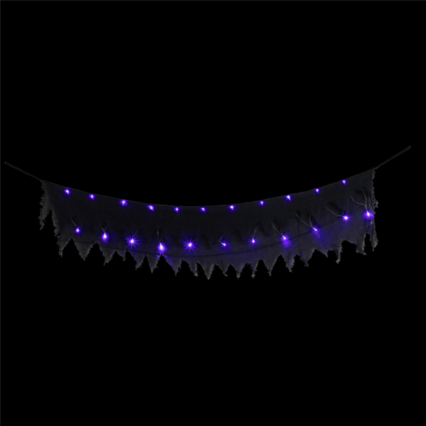 Northlight 5.75ft. Purple LED Raggedy Halloween Valance