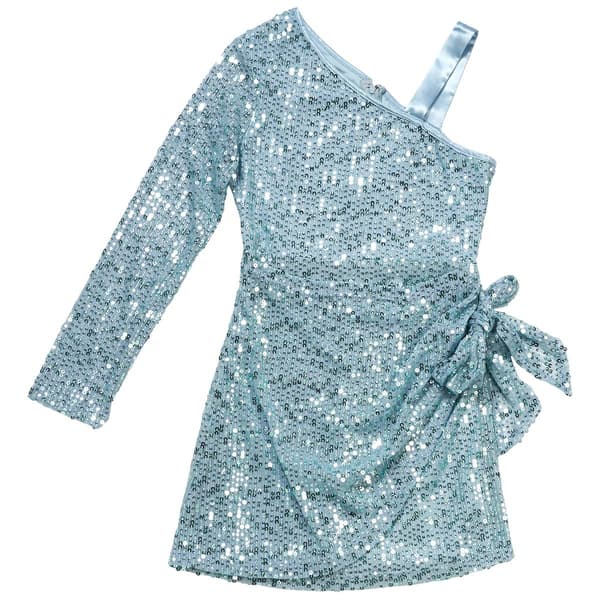 Girls (7-16) Speechless(R) Long Sleeve One Shoulder Sequin Dress