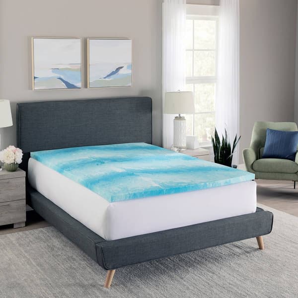 Bodipedic&#40;tm&#41; 2in. Cooling Gel Swirl Memory Foam Mattress Topper - image 