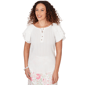 Womens Hearts of Palm Bloom Service Flutter Sleeve Crinkle Blouse - image 3