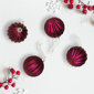 Northlight 4ct. Maroon Ribbed Glass Ball Christmas Ornaments - image 4