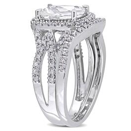 Gemstone Classics&#8482; Diamond & Lab Created White Sapphire Ring