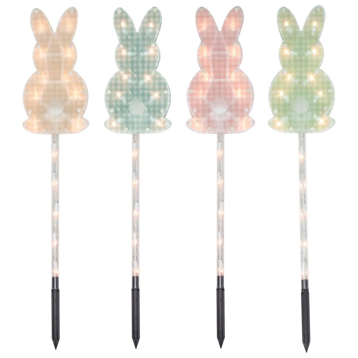 Northlight Seasonal 4ct Pastel Bunny Easter Pathway Stakes...