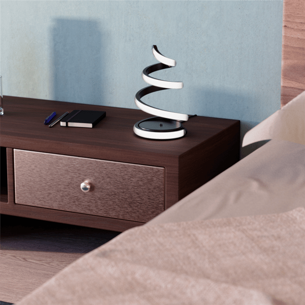 Infibrite Spiral 16in. LED Touch Dimming Table Lamp