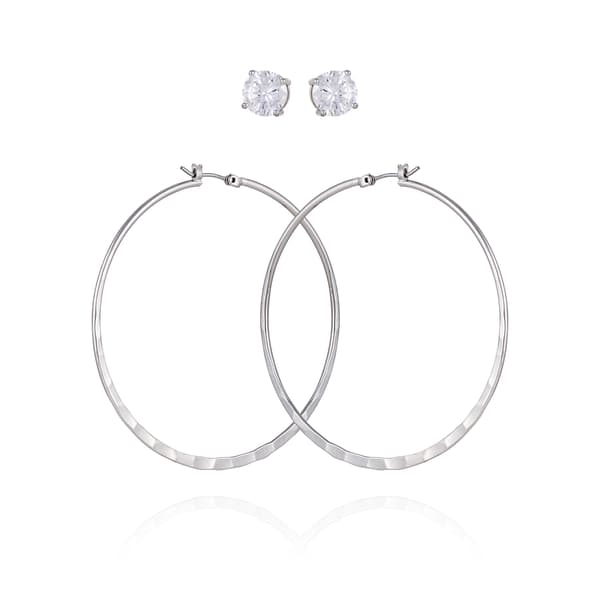 Guess 2pr. Hoop & Cubic Zirconia Stud Earrings - image 